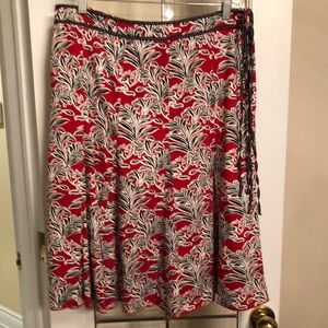 Floral Red and Black Women's Skirt
